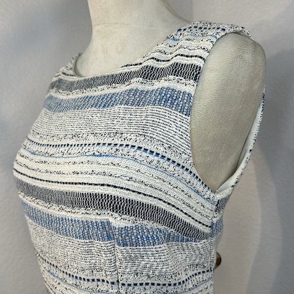 Ann Taylor Ann Taylor Sleeveless Sheath Blue Ivory Stripe Dress NWT (10p) - Picture 6 of 10